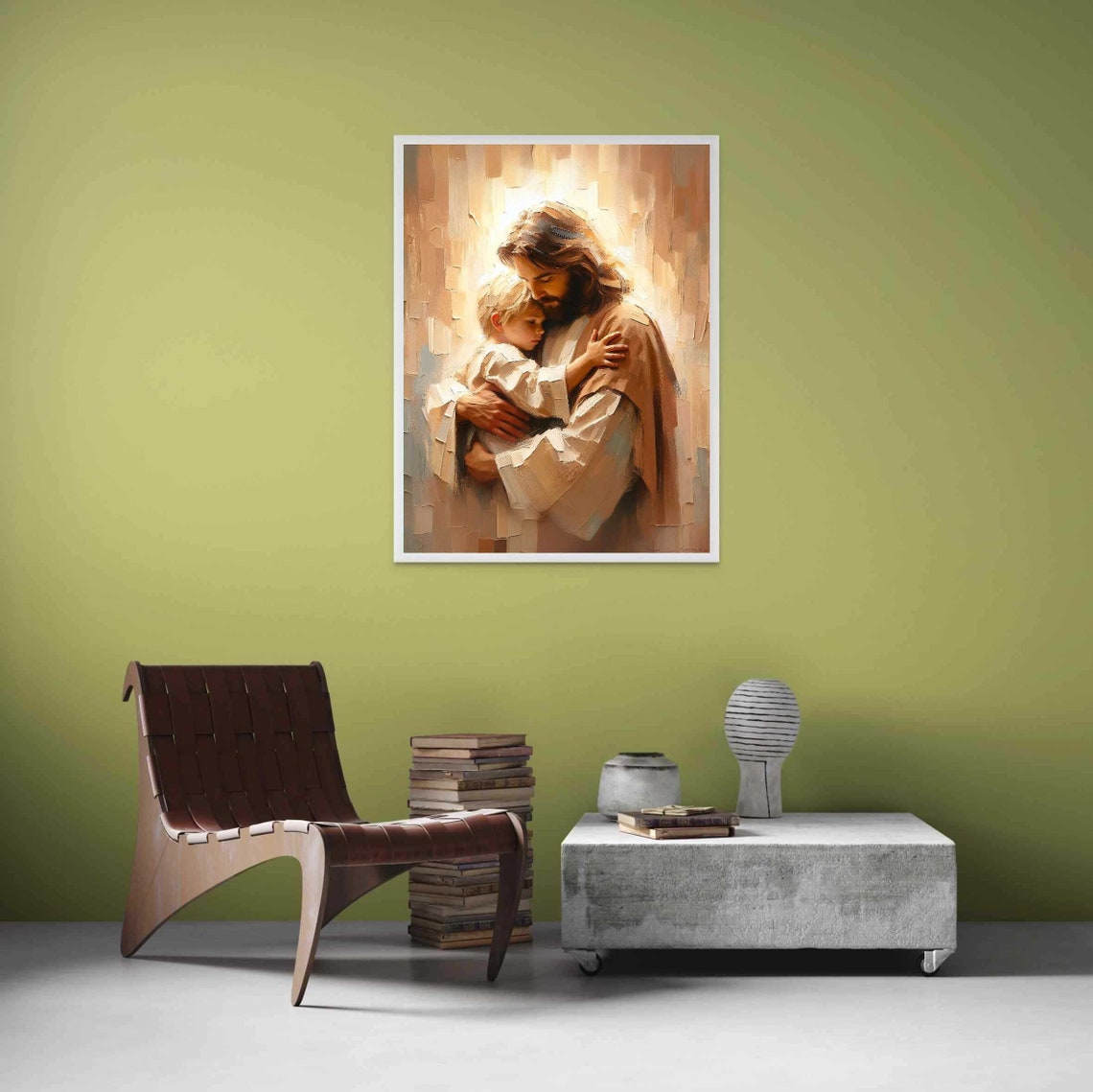 Little Believer Christian Jesus With Boy, Bible Art - Image 3