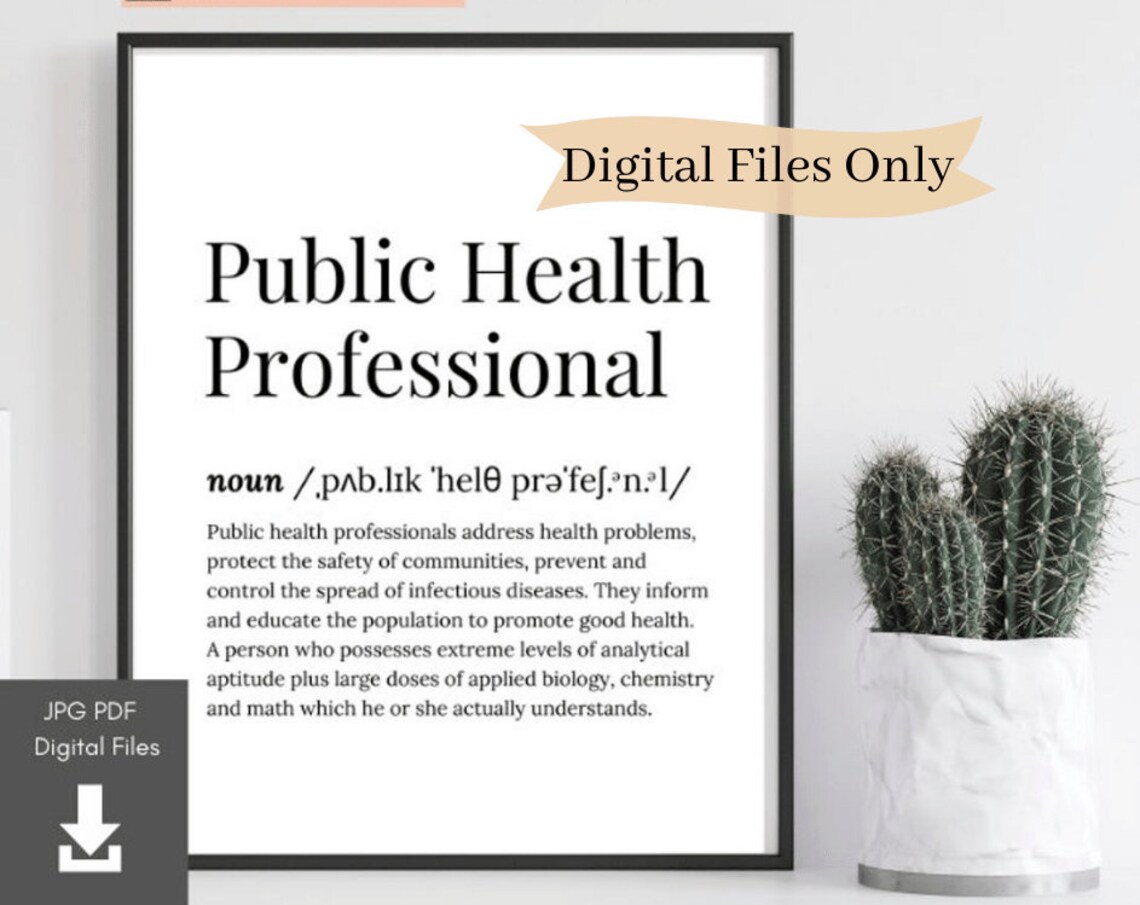 Public Health Professional Definition Serif Dictionary Wall Poster