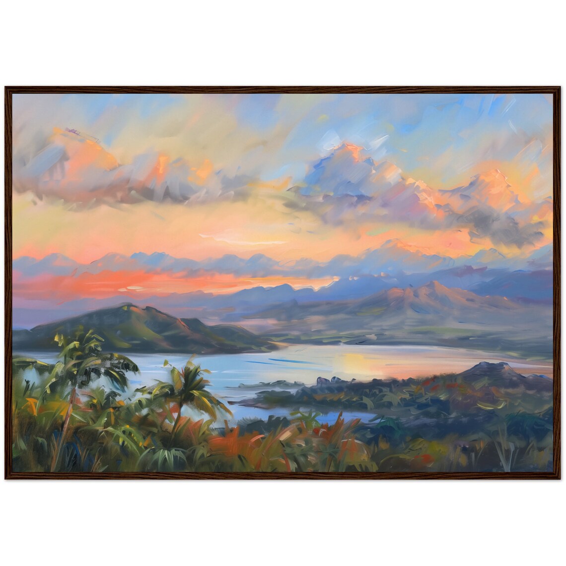 Hawaii Tropical Landscape Art Print, Travel Poster