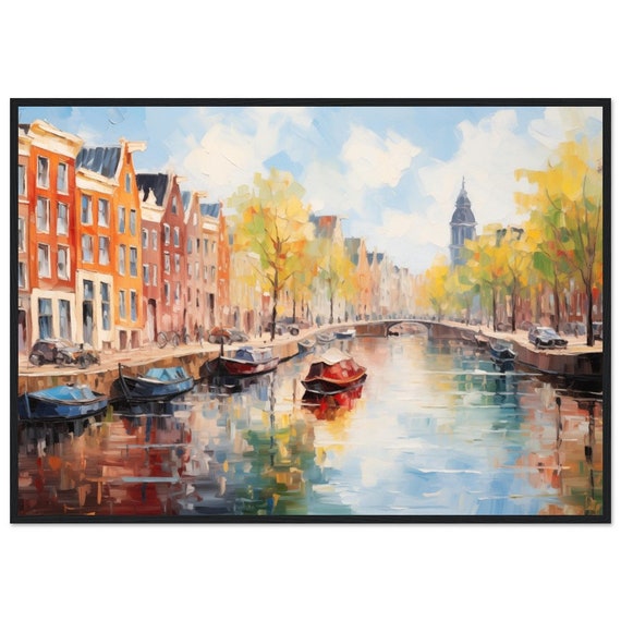 Claude Monet Amsterdam Canal Scene Art Print