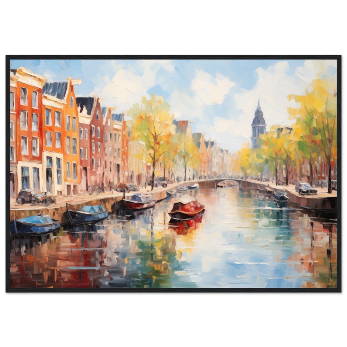Claude Monet Amsterdam Canal Scene Art Print