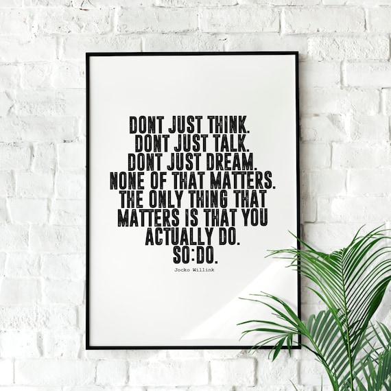 Jocko Willink So Do Motivational Quote Art Print