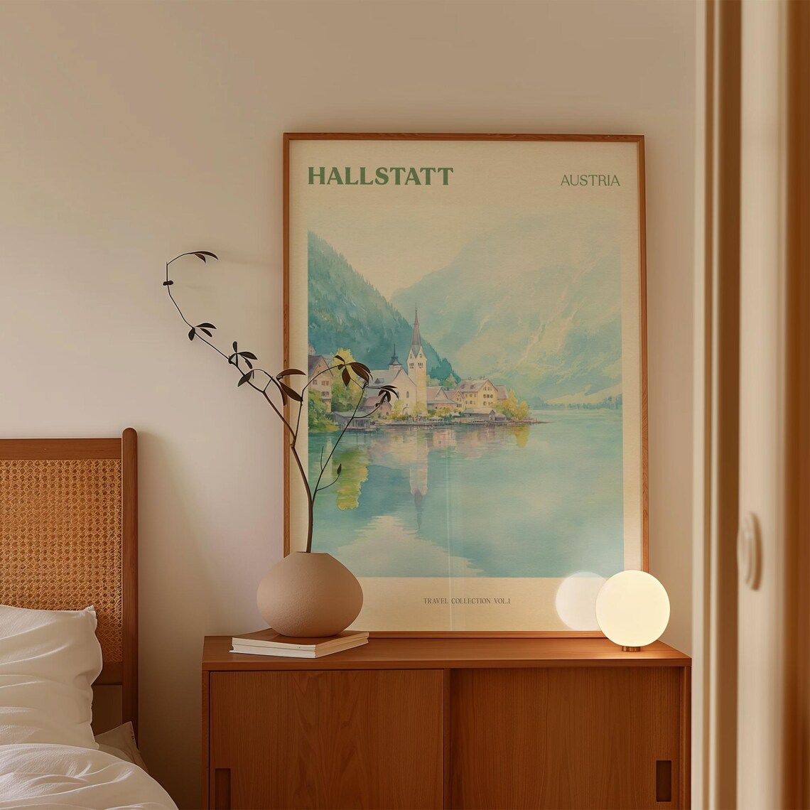 Hallstatt Vintage Travel Poster, Austria Wall Art