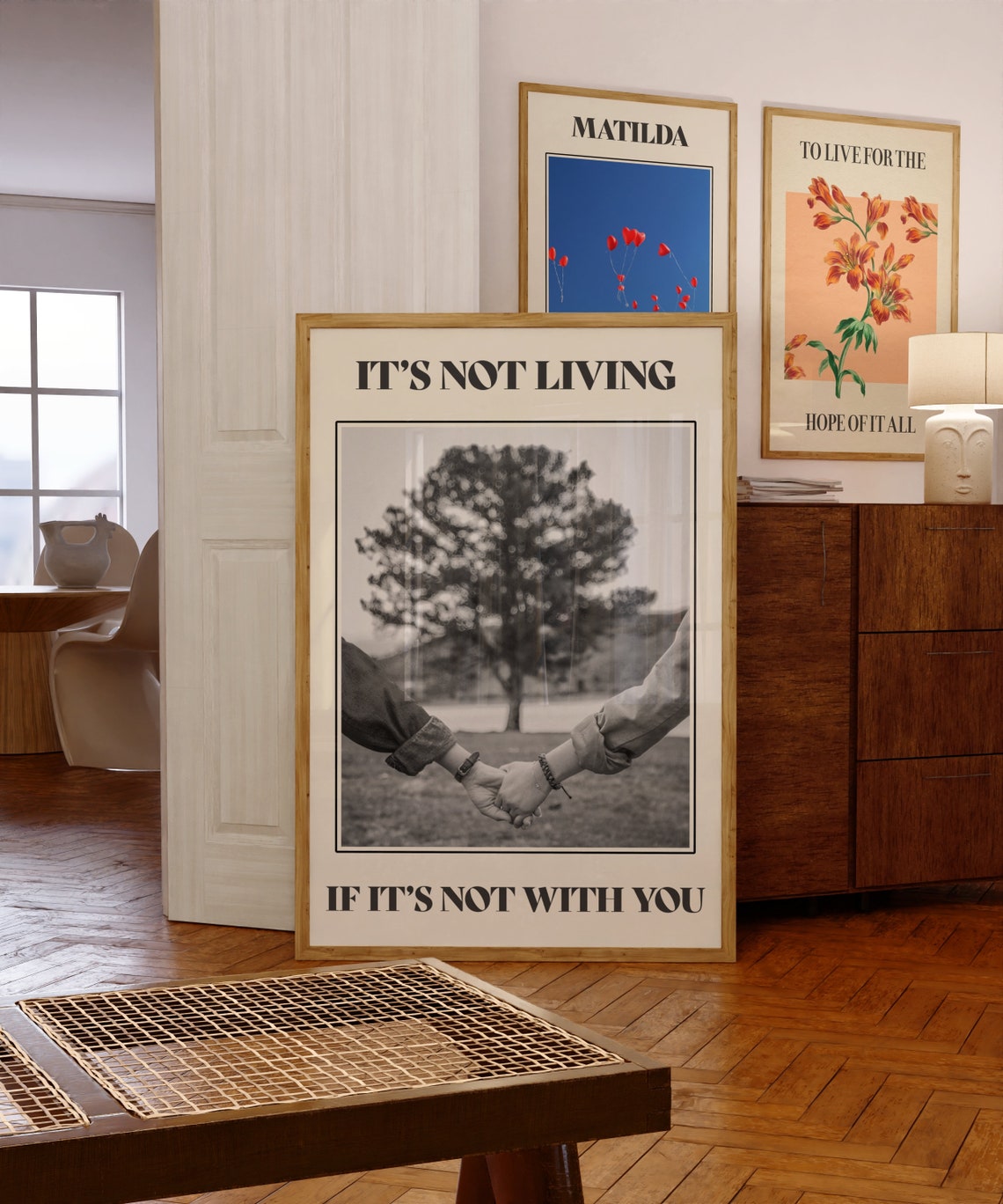It's Not Living If It's Not With You The 1975 Lyric Couple Wall Poster