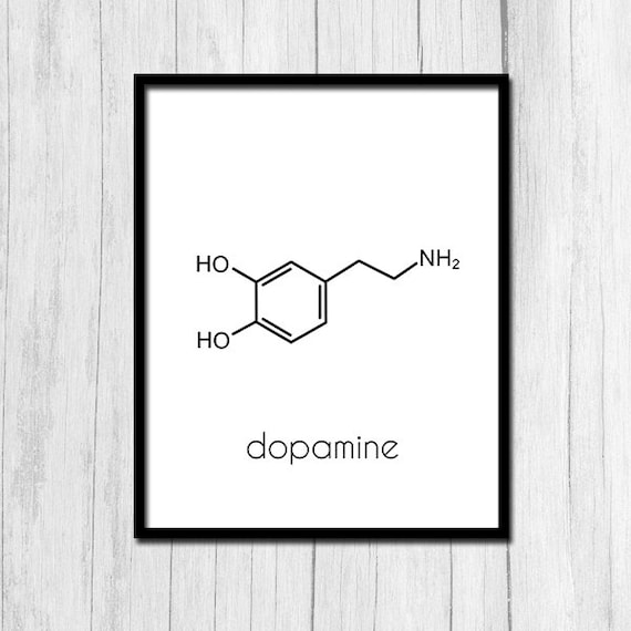 Dopamine Molecule Minimalist Art Print