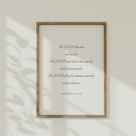 Numbers 624 26 Bible Verse Wall Art May The Lord Bless You And Keep You Poster Minimalist Christian Home Decor