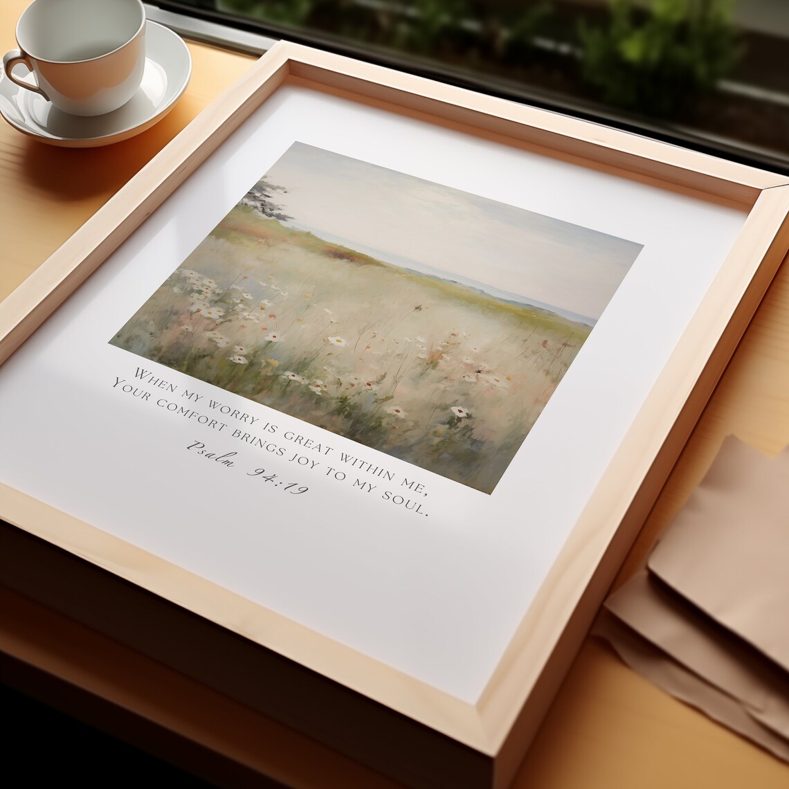 Psalm 94:19 Wildflower Scripture Poster, Vintage - Image 2