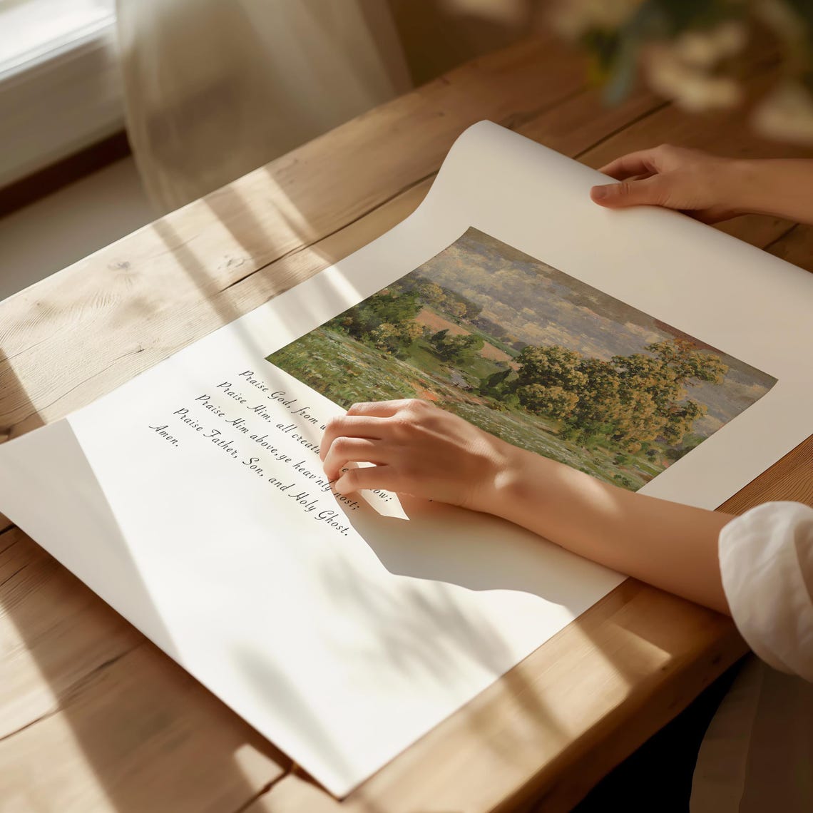 Doxology Hymn Impressionist Countryside Landscape Worship Poster - Image 2