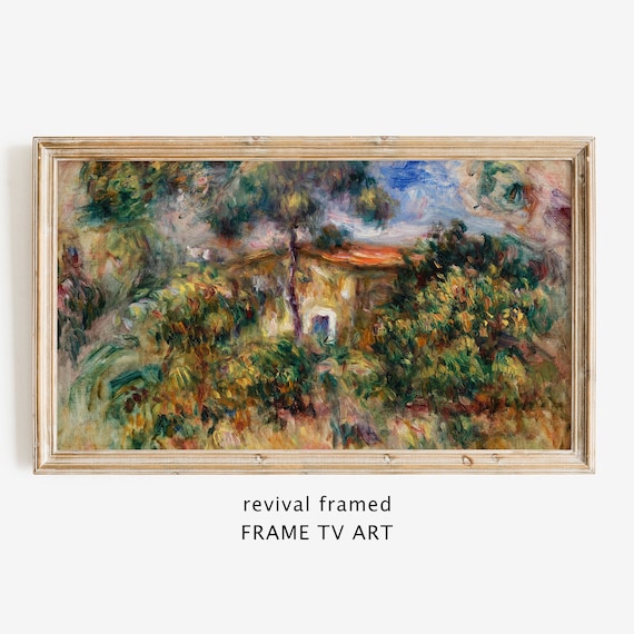 Impressionist Garden House Vintage Painting Lush Greenery Art Poster