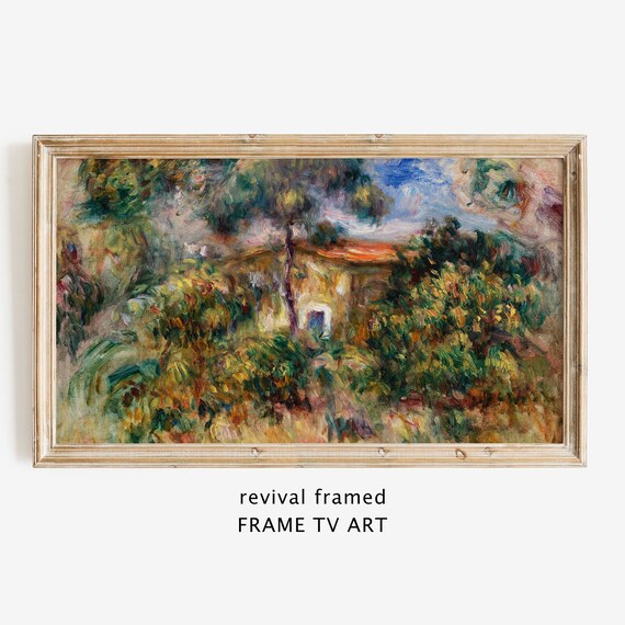 Renoir Frame Tv Art Rustic Vintage Painting For Lg Tv Rustic Farmhouse Decor Instant Large Art Wallpaper