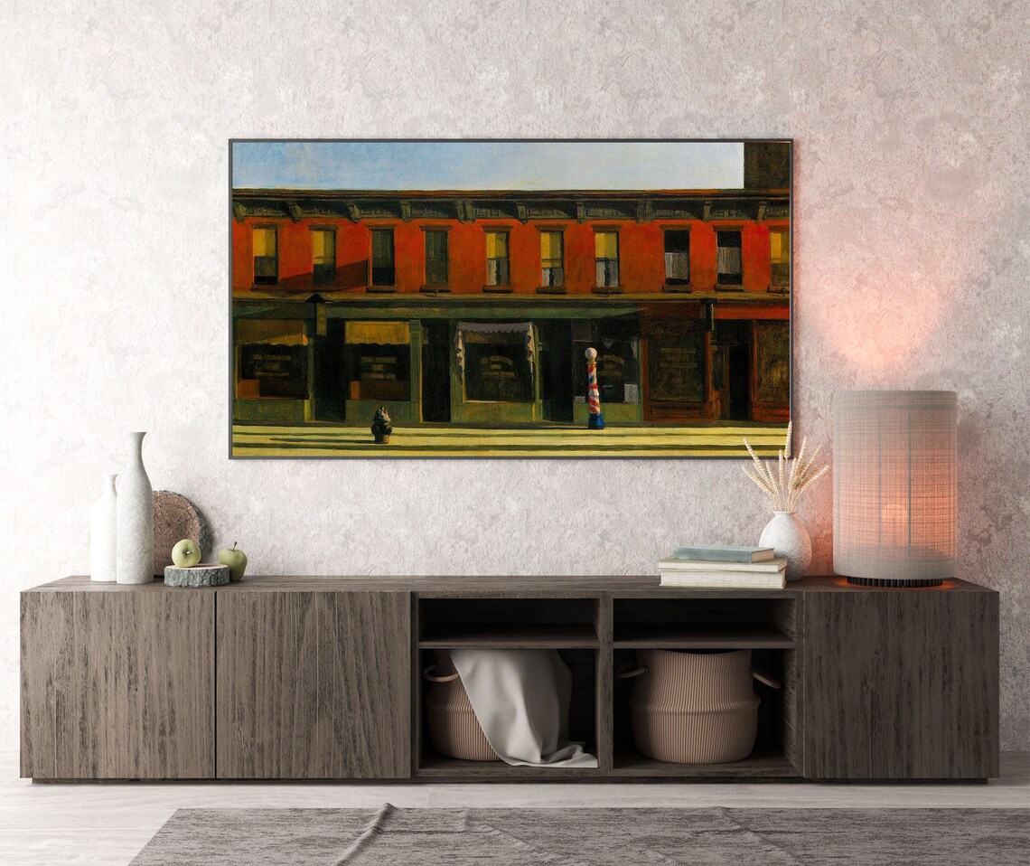 Edward Hopper Early Sunday Morning Storefront Row Classic Wall Art - Image 4