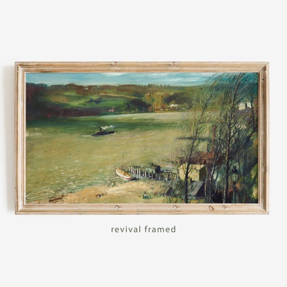 Frame Tv Art Minimalist Home Decor Vintage Hudson River Landscape Seascape Boho Gallery Wall Cottagecore