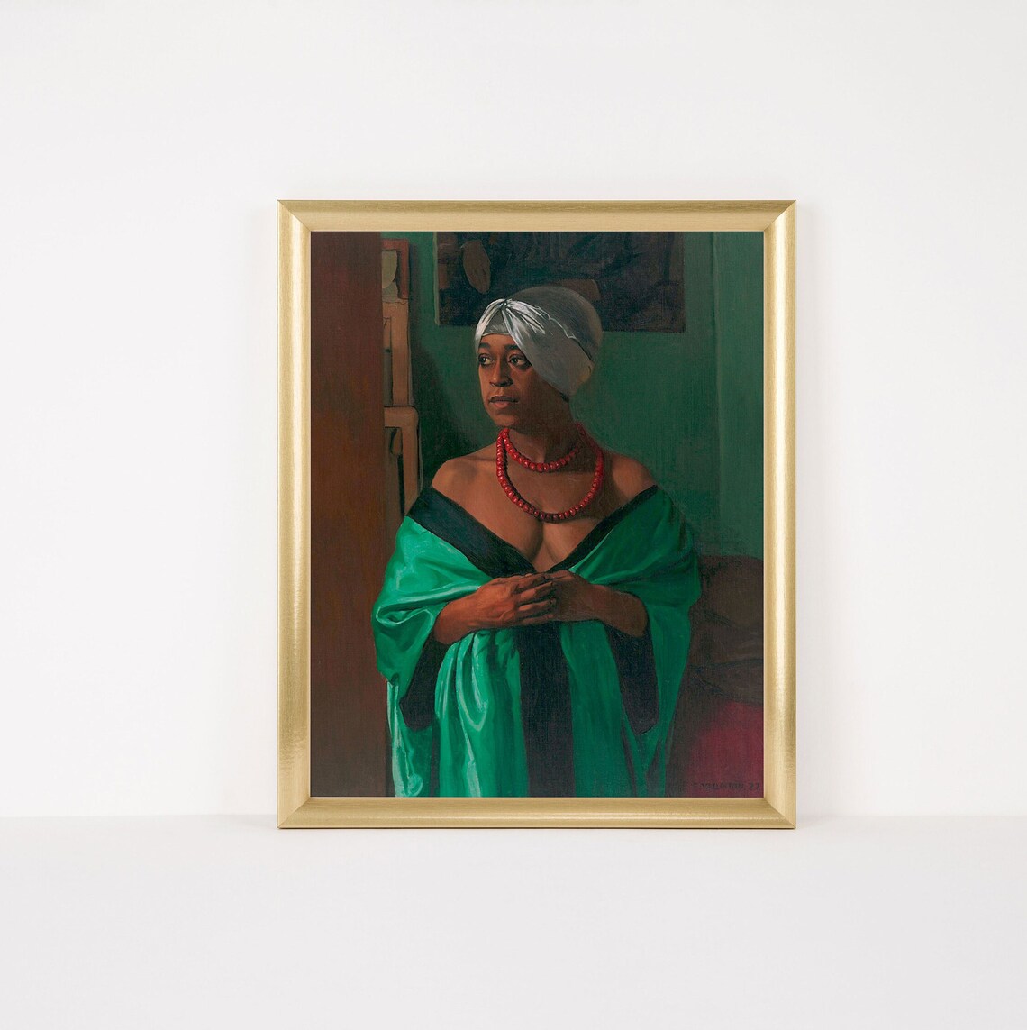 Félix Vallotton Aicha Goblet Green Robe Portrait Vintage Oil Painting Poster - Image 3