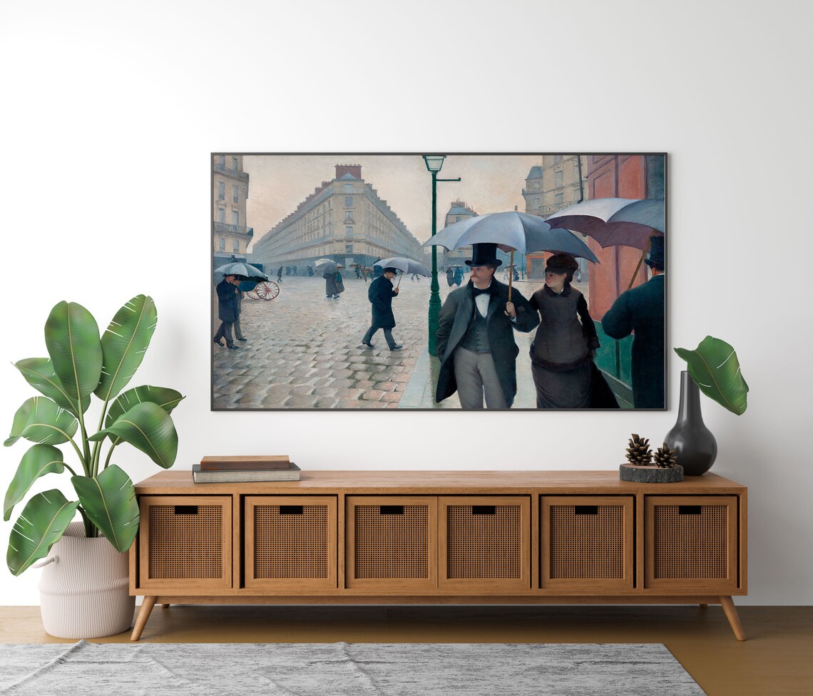 Gustave Caillebotte Paris Street Rainy Day Umbrella Scene Poster - Image 4
