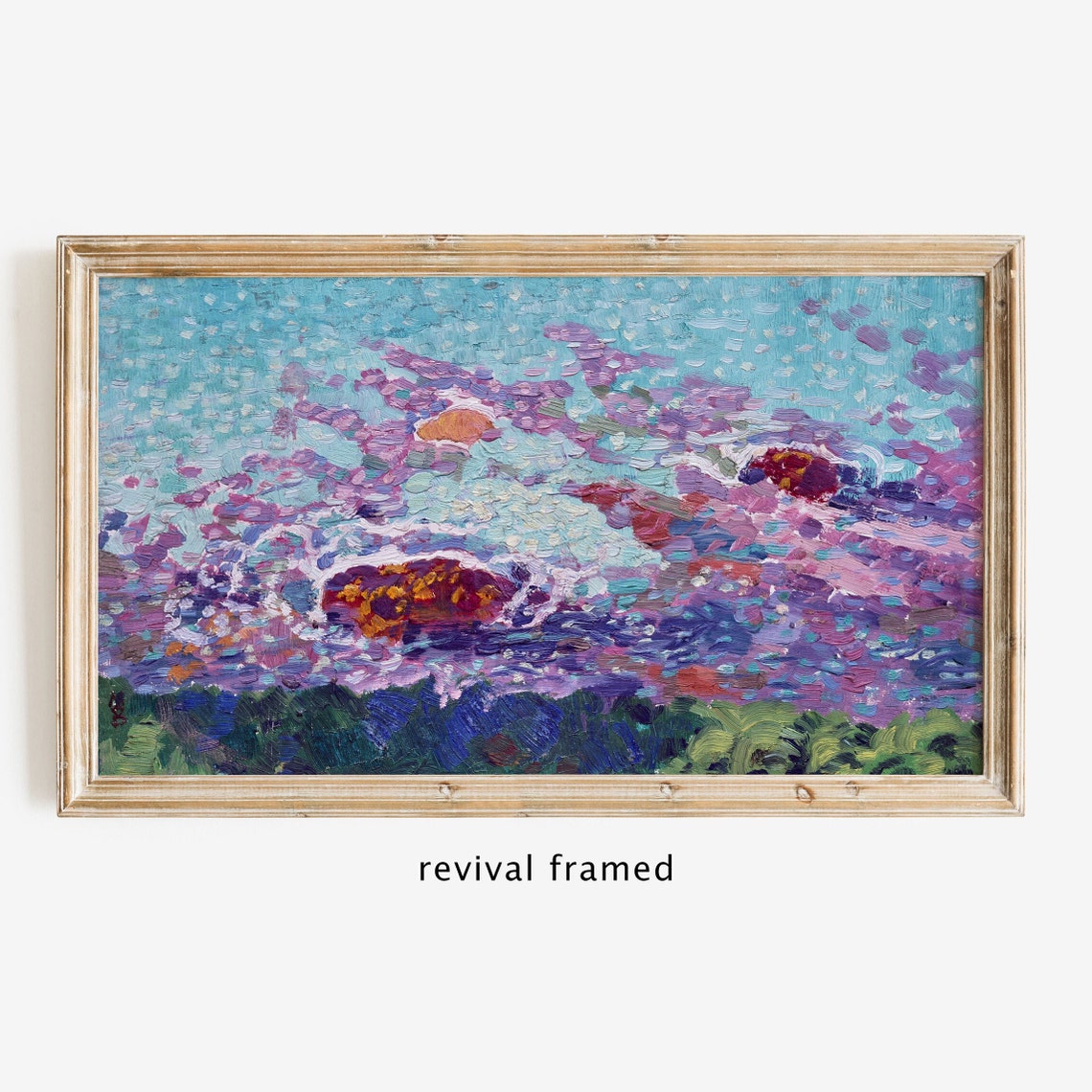 Frame Tv Art Summer Beach Seascape Tv Art Nautical Vintage Oil Painting Frame Lg Tv Art Ocean Painting Large Art