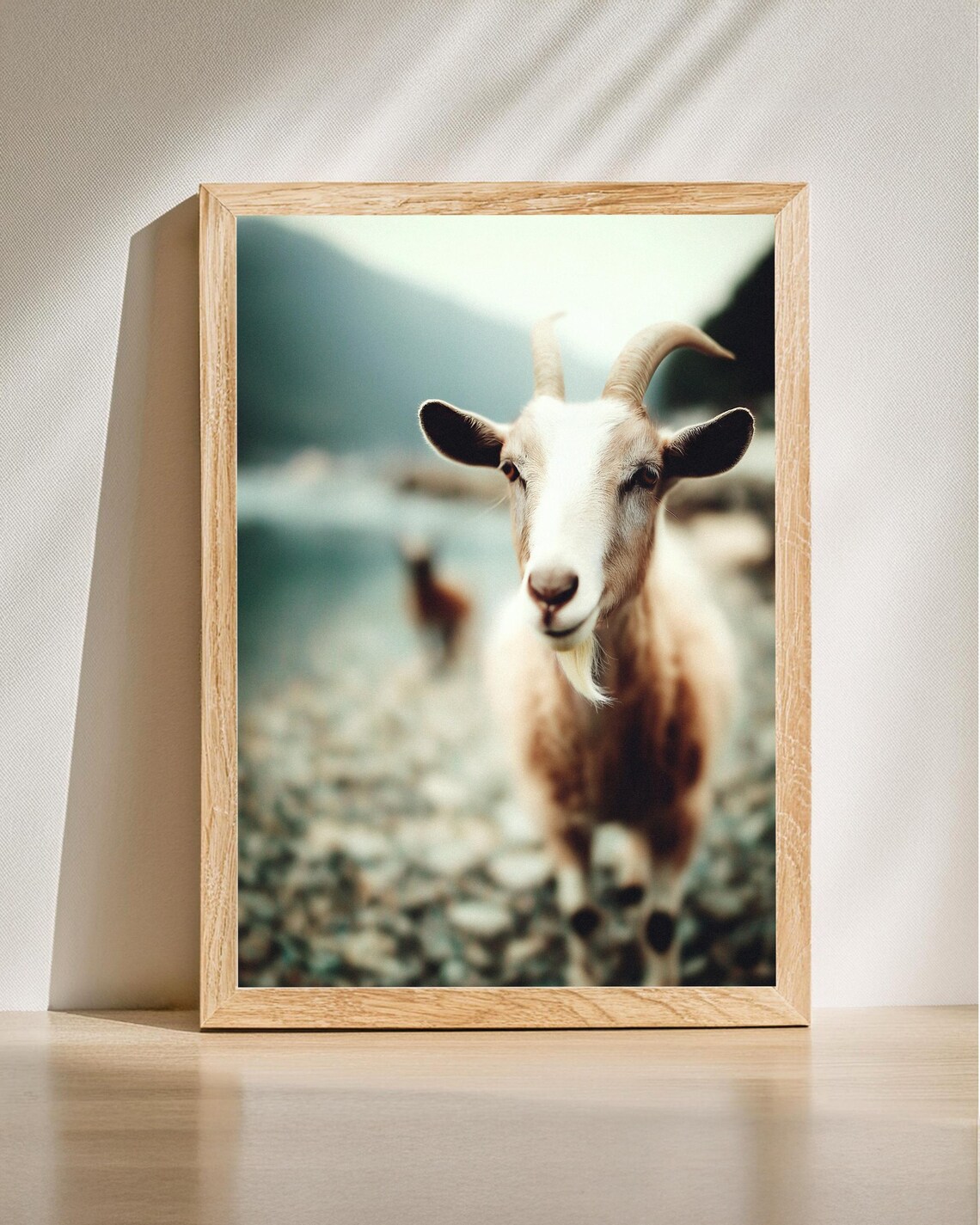 Goat Portrait Rustic Farm Animal Photography Nature Close Up Poster