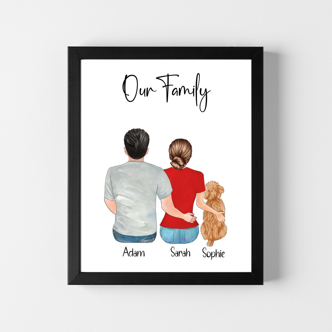 Custom Family Portrait Illustration Wall Art Print