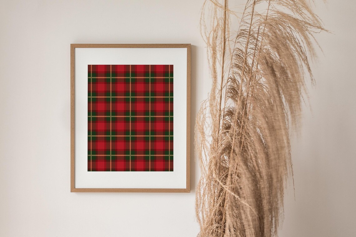 Red And Green Christmas Plaid Tartan Pattern Holiday Wall Decor Poster - Image 2