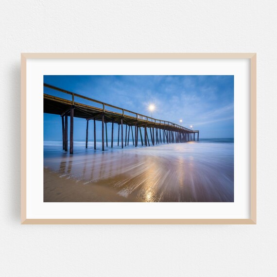 Ocean City Maryland Long Pier At Dusk Over The Ocean Waves Poster