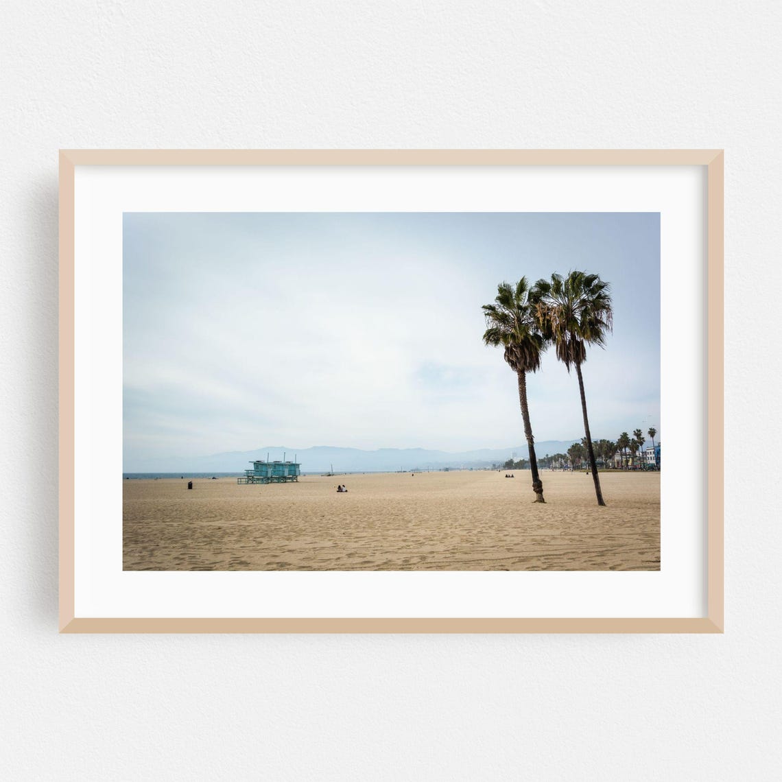 Los Angeles Beach Two Palms Lifeguard Tower Minimalist Photo Poster