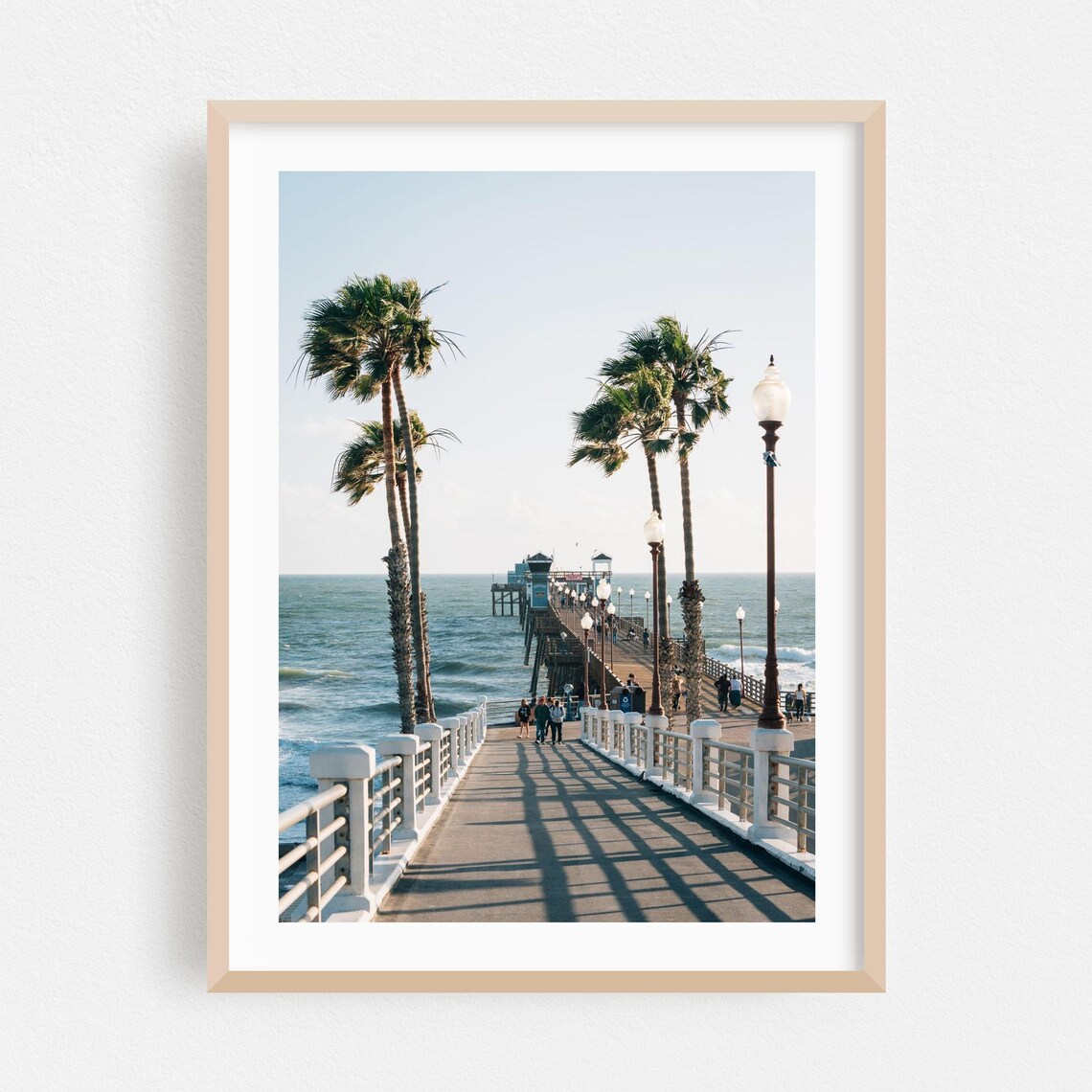 Oceanside Coastal Palm Tree Art Print, Beach Landscape
