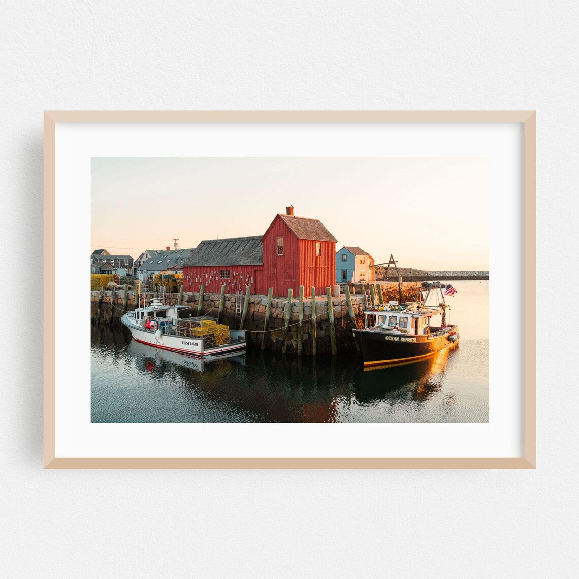 Rockport Massachusetts Red Fishing Shack Harbor Sunset Boats Poster