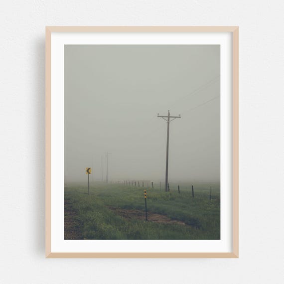 New Mexico Print Foggy Wall Art Rural Framed Countryside Home Decor Landscape Poster Moody Fine Minimalist Pastoral