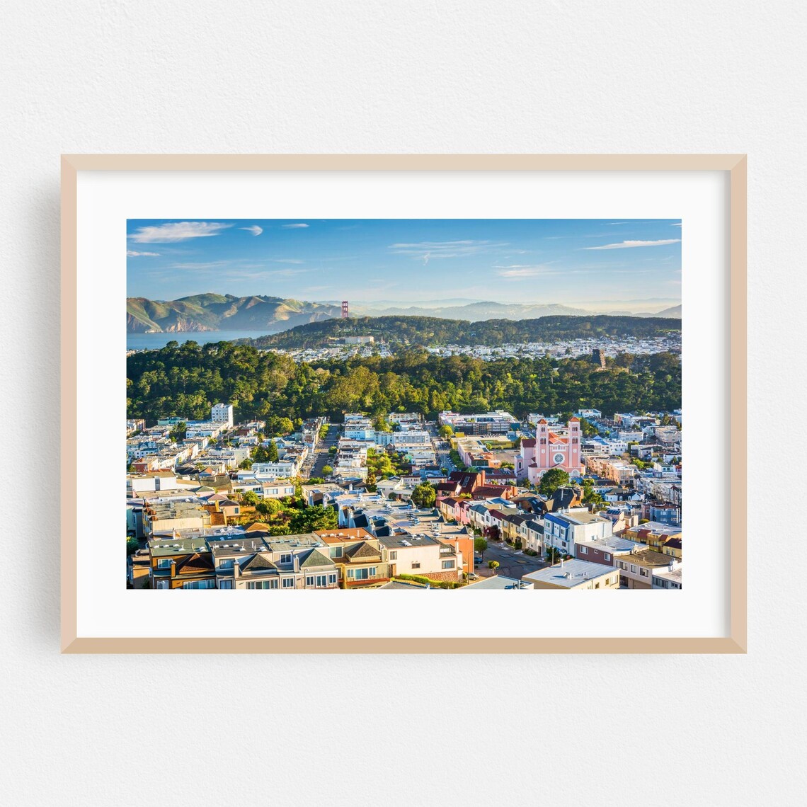 San Francisco Aerial Cityscape Golden Gate Bridge Travel Poster