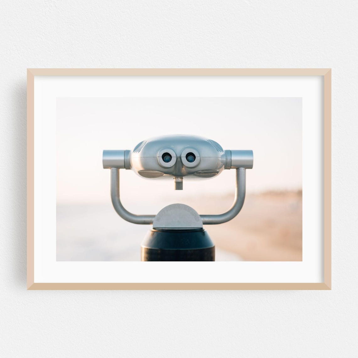 Huntington Beach Binocular Viewer Minimalist Seaside Photo Poster