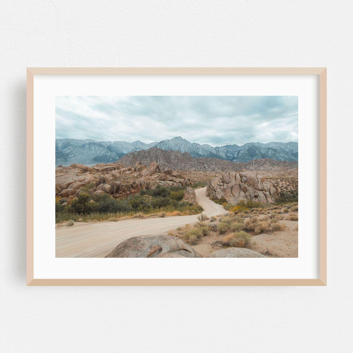 Lone Pine Desert Winding Road Photo Rocky Hills Sierra Nevada Poster