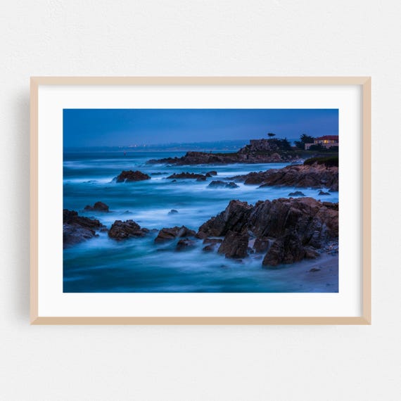 Monterey Print Wall Art Coast Framed Ocean Home Decor Waves Poster Seascape Fine Landscape Scenic Night Sky