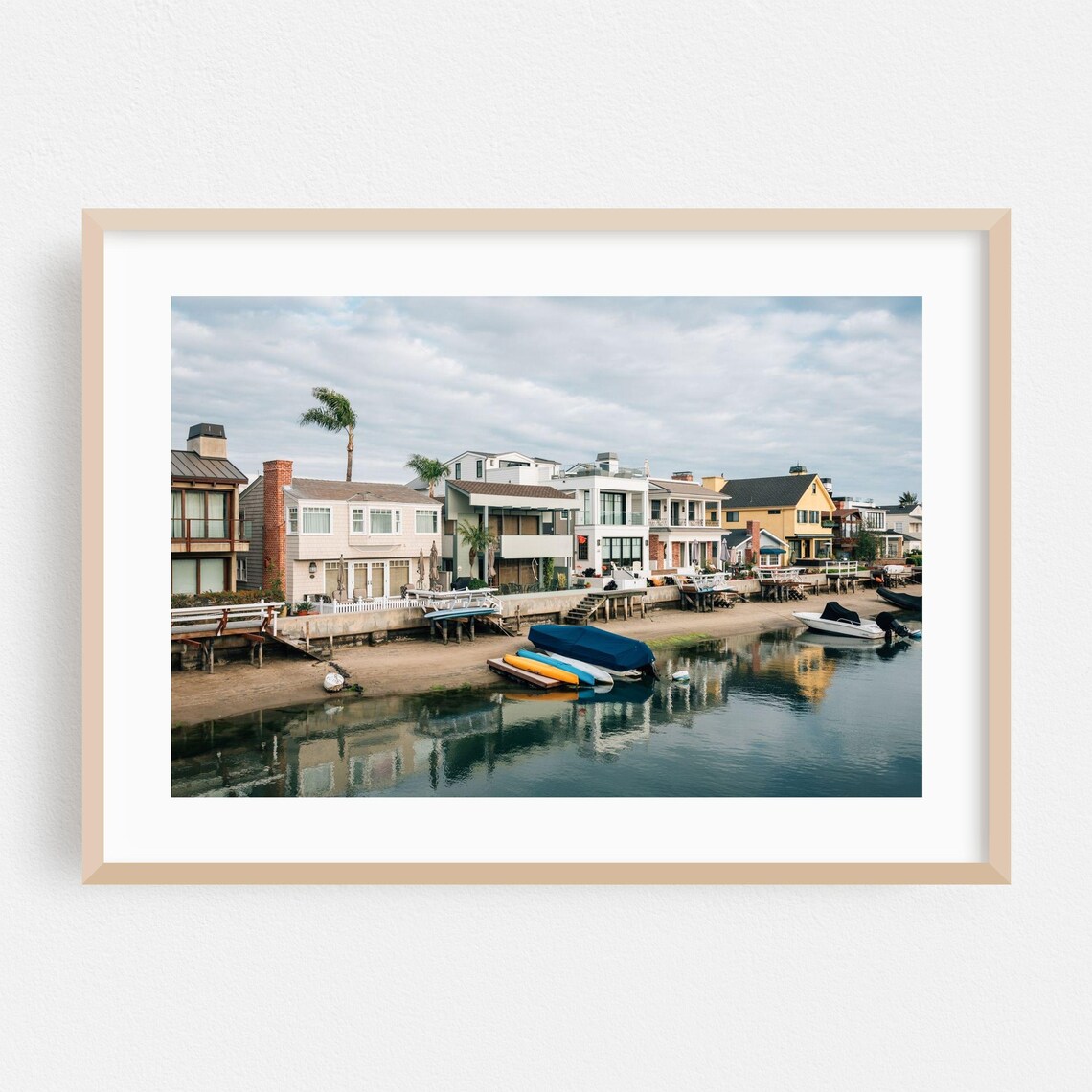 Newport Beach California Harbor Canal Boats Houses Photo Poster