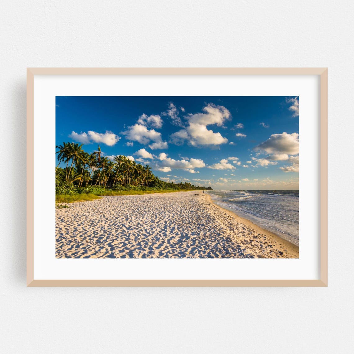 Naples Florida White Sand Beach Palm Trees Photography Print