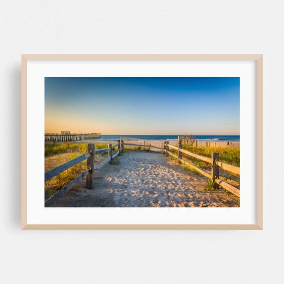 Ventnor City Print New Jersey Wall Art Beach Framed Coastal Home Decor Ocean Poster Landscape Fine Sunset Nature House