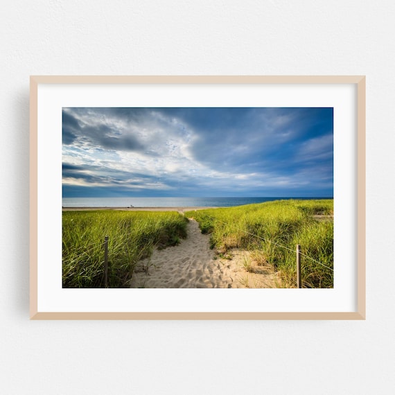 Massachusetts Beach Coastal Travel Poster, Ocean View