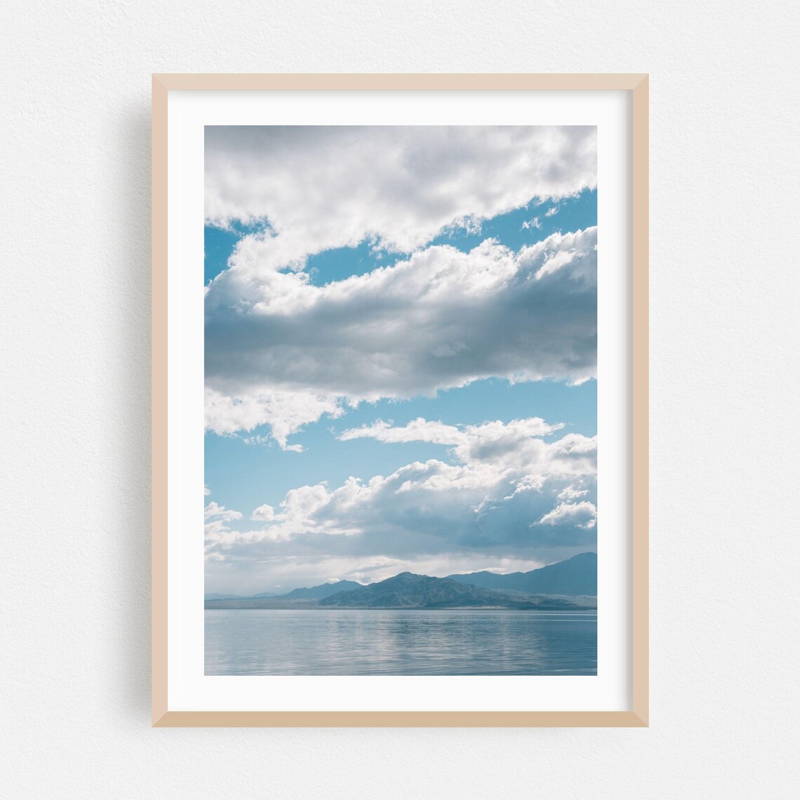 Calm Ocean Water Under Dramatic Clouds Minimalist Photo Poster