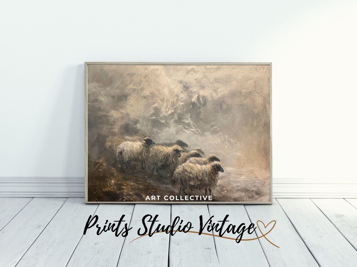 Sheep Animal Painting, Rustic Home Decor - Image 2