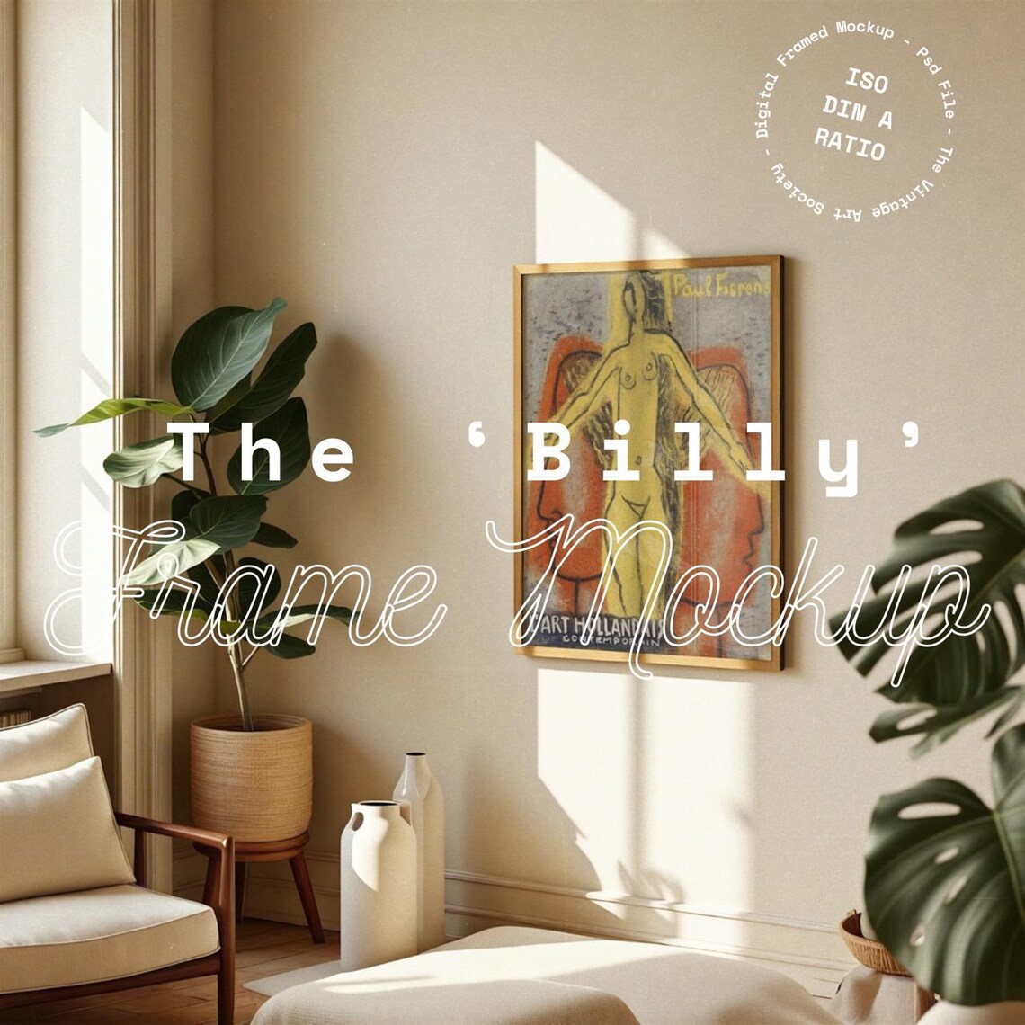 The Billy Mockup, Mid Century Living Room