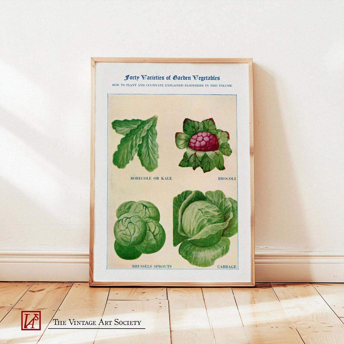 Vintage Botanical Vegetable Poster, Kitchen Wall Art