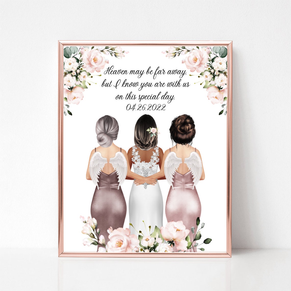 Wedding Memorial Angel Bridesmaids Heaven Special Day Poster - Image 3