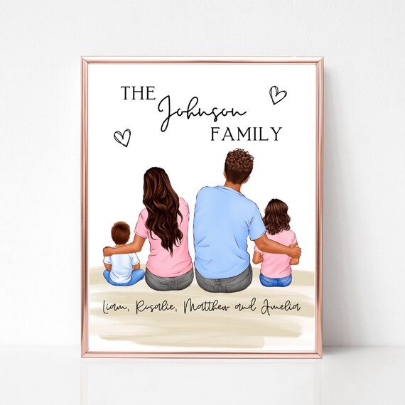 The Johnson Family Personalized Family Portrait Poster Gift for Home