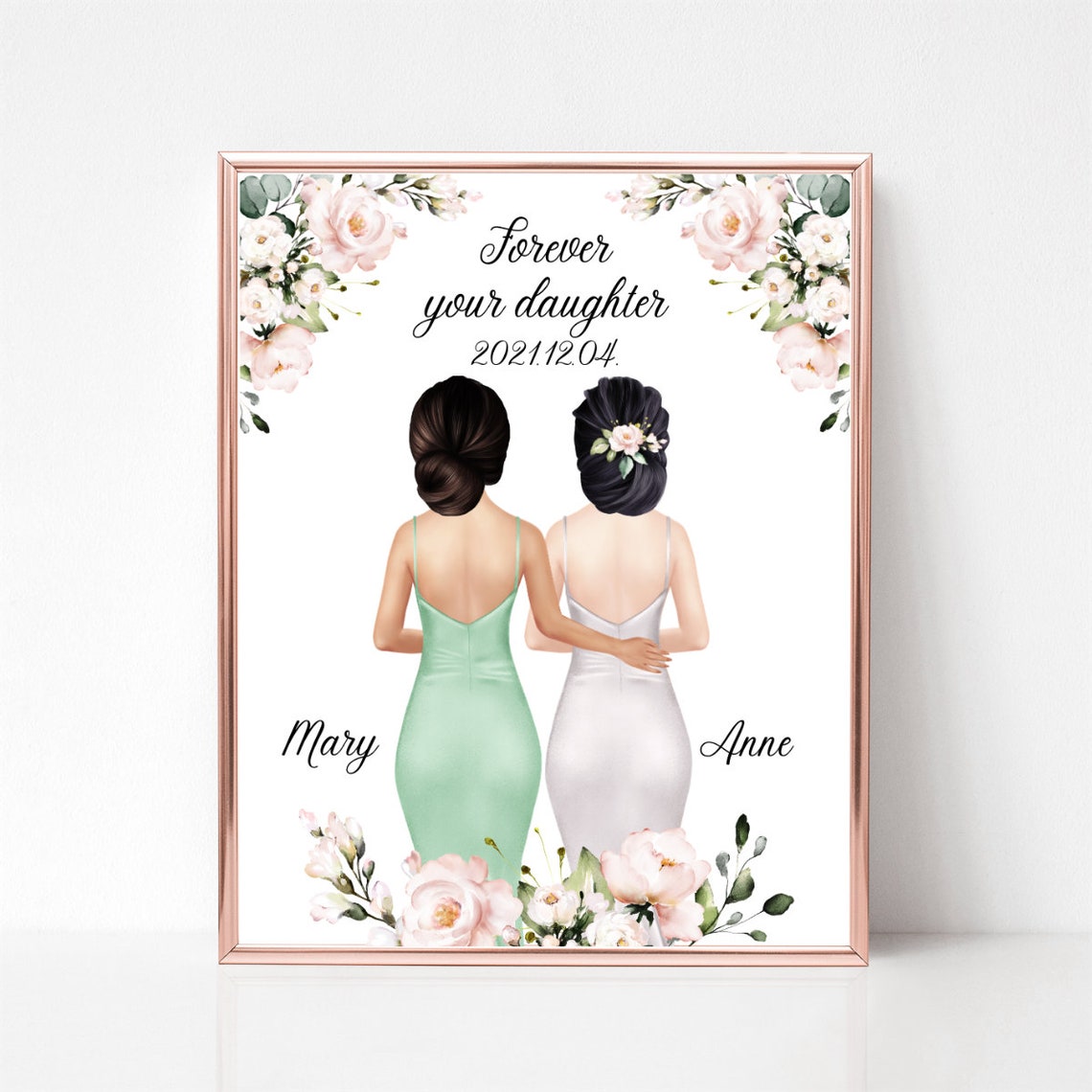 Forever Your Daughter Mother Daughter Keepsake Poster Gift for Her