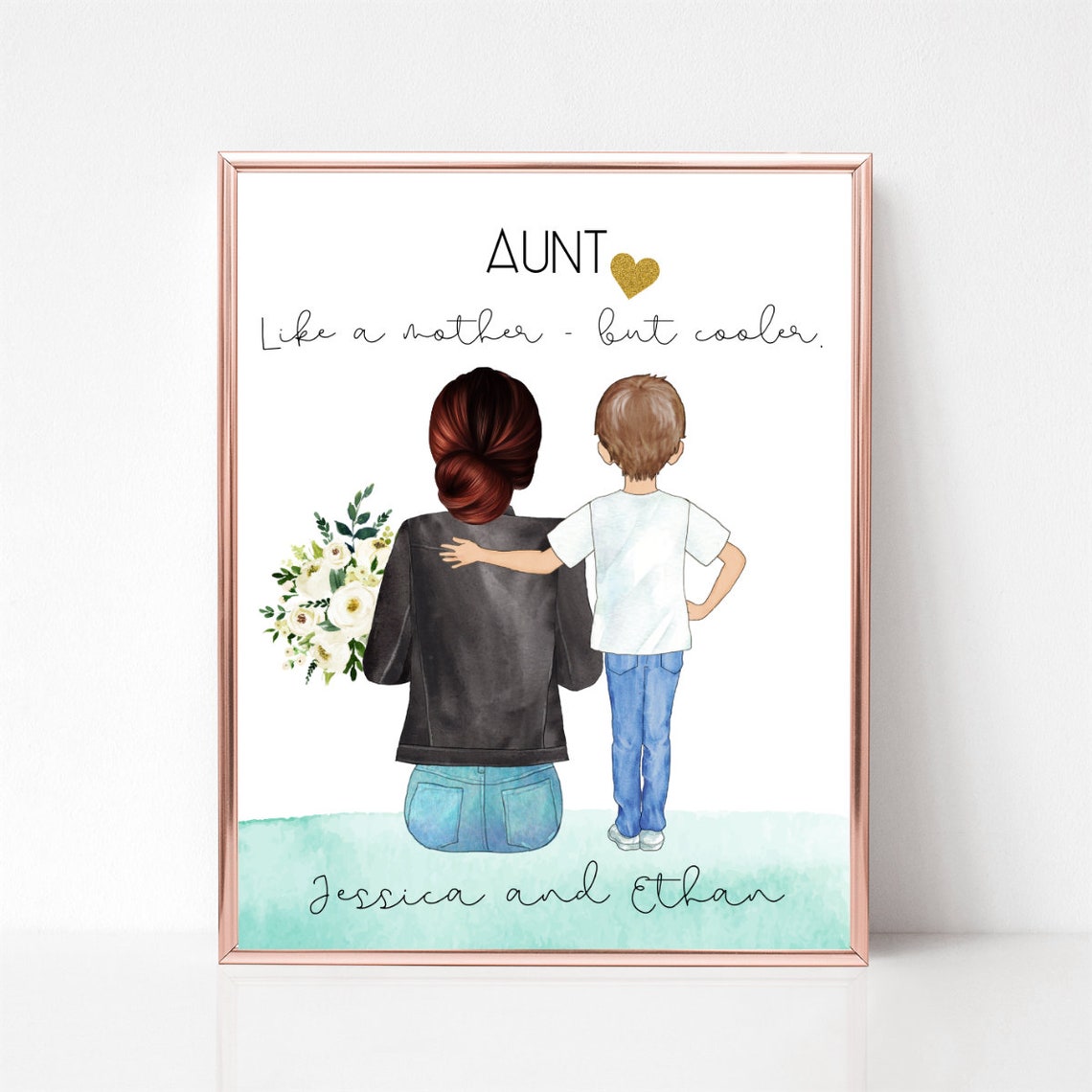 Aunt Like A Mother But Cooler Personalized Quote Gift Poster