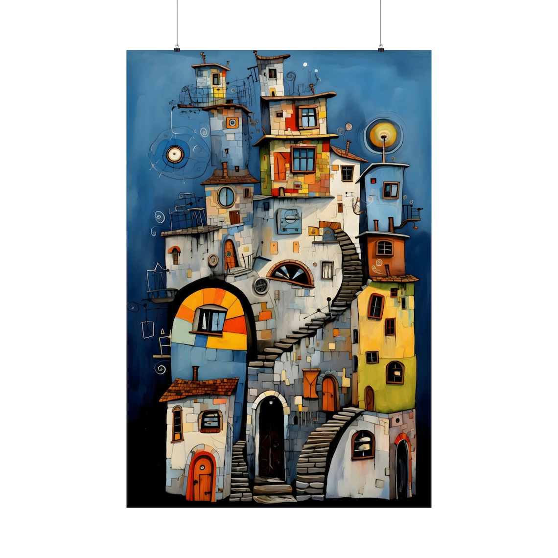 Strange City Abstract Poster, Vienna Travel Decor
