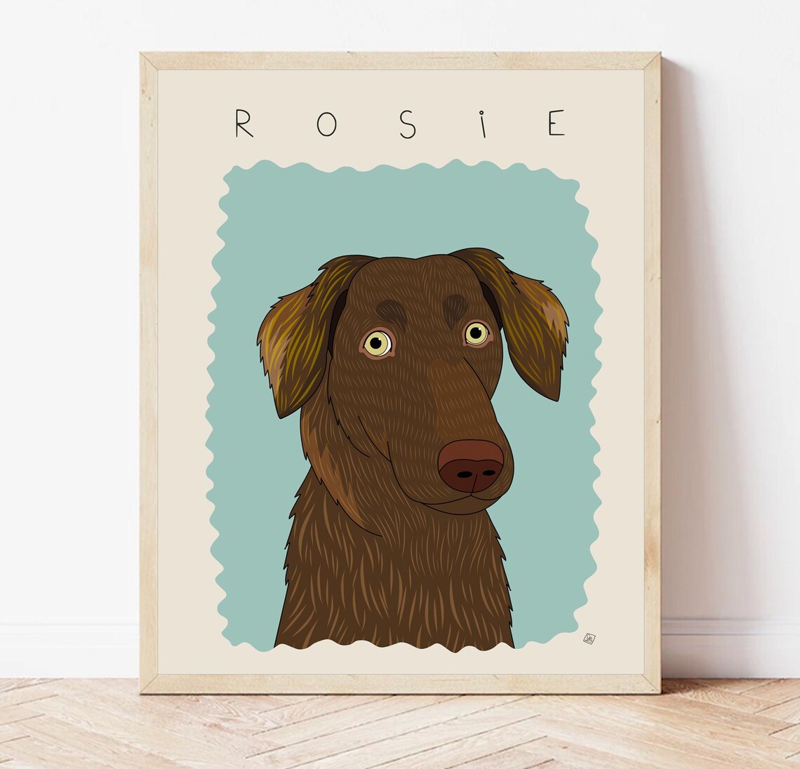 Lola Tan and White Spotted Dog Named Portrait Custom Dog Poster - Image 4