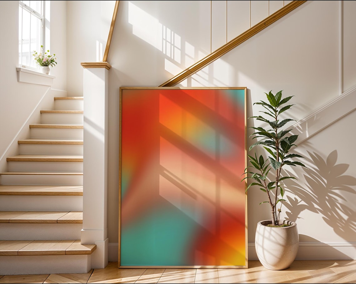 Gradient Aura Abstract Poster, Sunset Aesthetic
