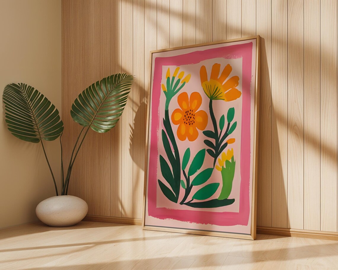 Abstract Flower Garden - Mid Century Modern Poster