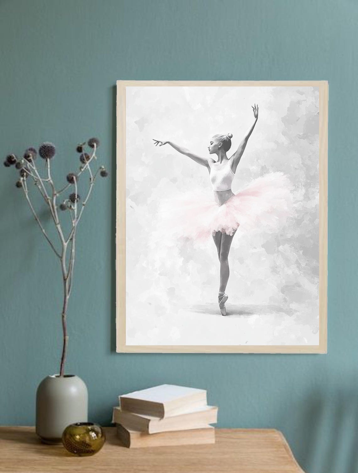 Minimalist Ballet Wall Art, Elegant Ballerina Art Print