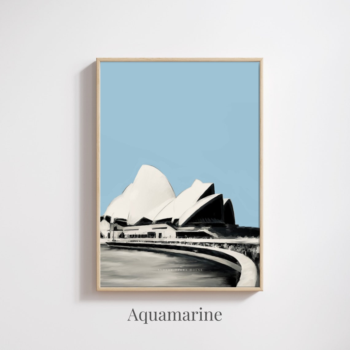 Sydney Opera House Monochrome Art With Custom Background Poster - Image 3