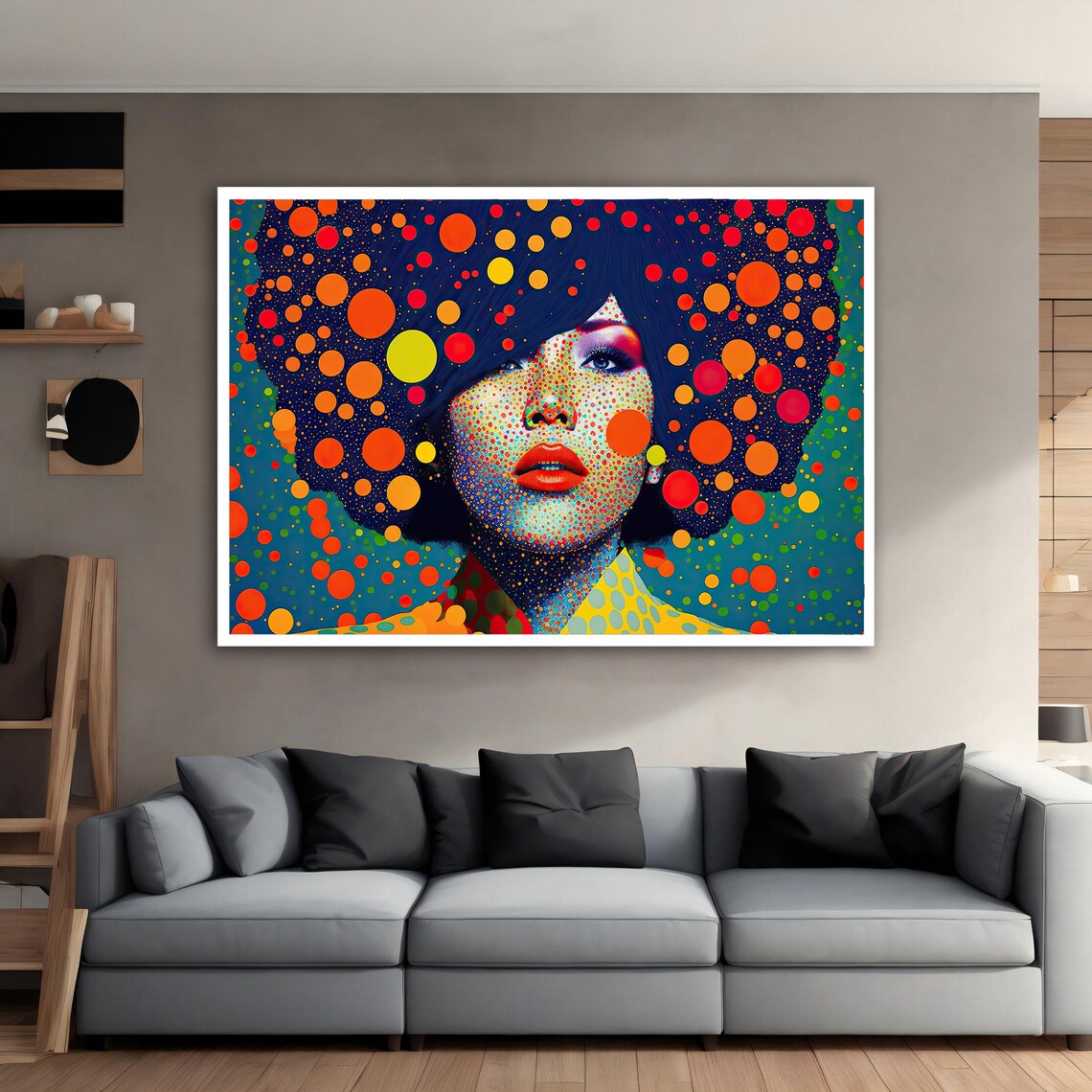 Colorful Woman Art Woman Portrait Wall Art Women Red Lip Print Abstract Girl Face Modern Wall Decor - Image 4
